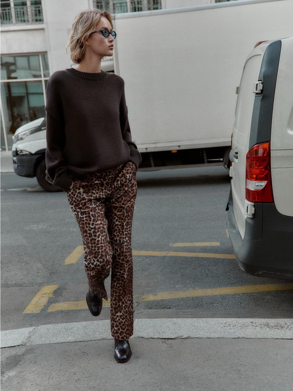 ZARA ANIMAL PRINT FLARE PANTS